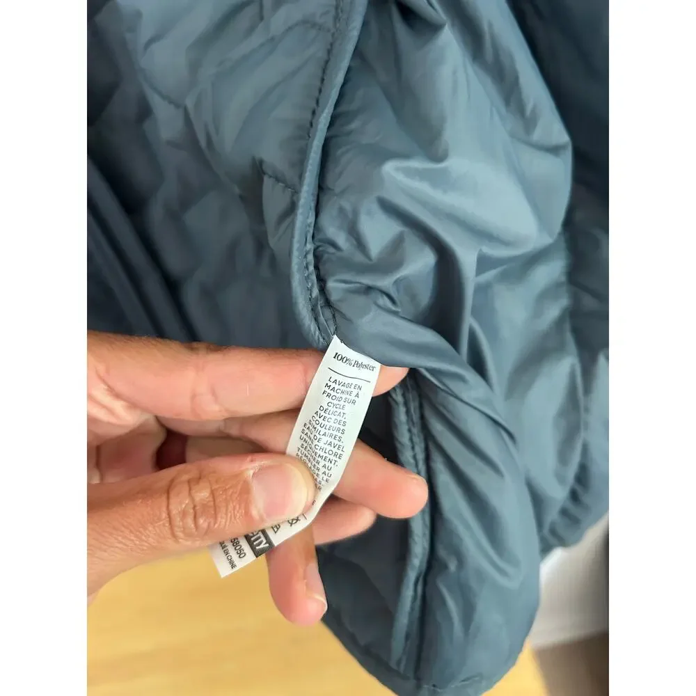 Jetty Men's Packable Insulated Jacket Gray Blue Full Zip Size Large